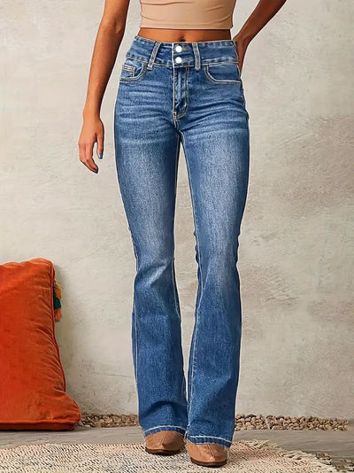 Skinny-Jeans mit hoher Taille - Stretch-Baumwollmischung