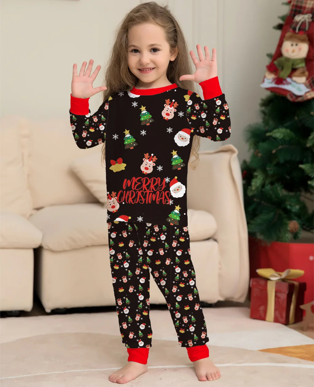 FamThreads - Hirsch Santa Familie zusammenpassende Pyjamas Set