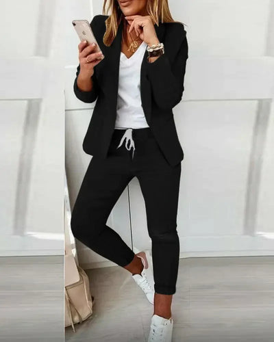 Belle - Broek met koord en blazer Set