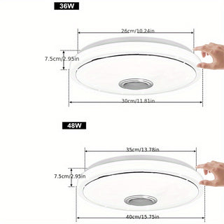 36W/48W Dimmbare Led Deckenleuchte mit Musik-Synchronisation