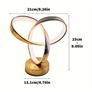 Moderne Metall-Schreibtischlampe mit dimmbarem Möbiusband-Design