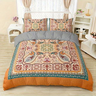 3-teiliges Bettbezug-Set – Vintage Paisley Bohemian Design, Weich & Atmungsaktiv