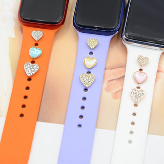 Süße Herz-Uhrenarmband-Nieten – Glitzernde Strass Smartwatch-Accessoires