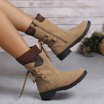 Warme Mid-Calf Stiefel aus rutschfestem Samt