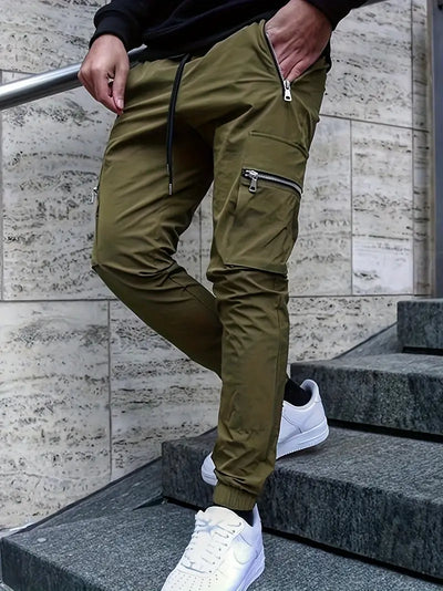 Trendy Solid Cargo Pants mit Seitentasche – Bequeme Outdoor-Hosen