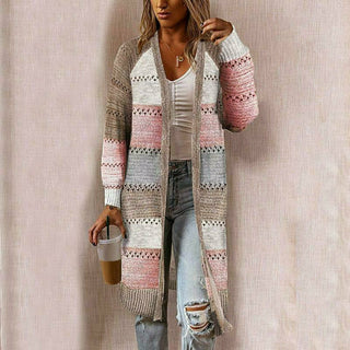 Mila - Gestreifter Lässiger Cardigan