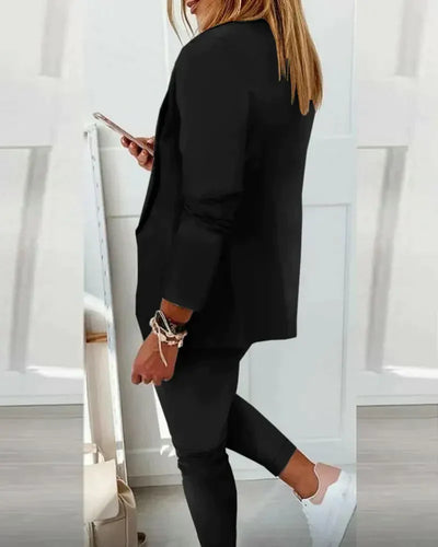 Belle - Broek met koord en blazer Set