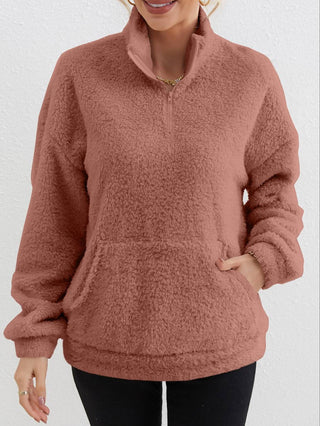 Damen-Sweatshirt mit Reißverschluss und Taschen