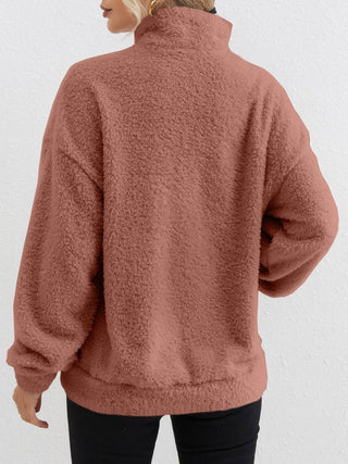 Damen-Sweatshirt mit Reißverschluss und Taschen