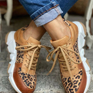 Lenora  - Lässige vulkanisierte Leopard Sneakers mit dicken Sohlen