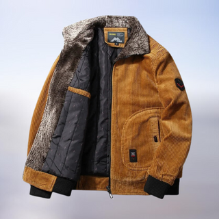 Jaxen - Superwarme Winter-Pelz-Cordjacke