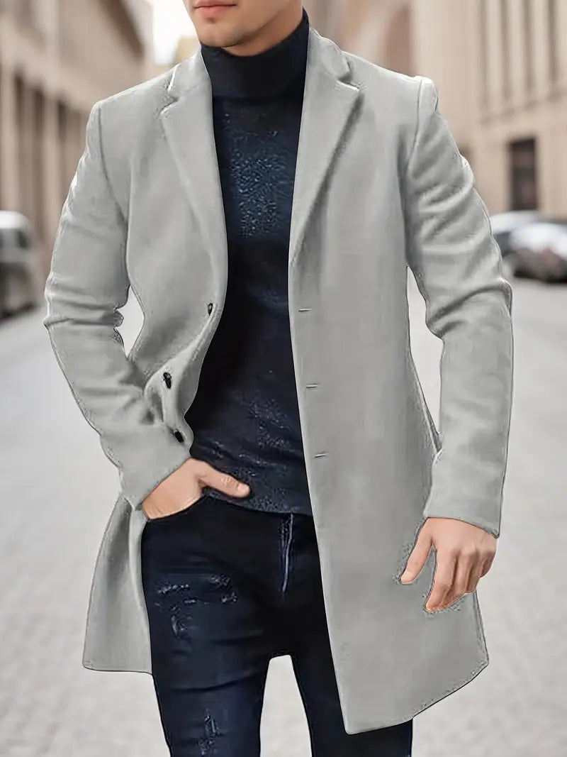 Theo - Halbformeller einreihiger Retro-Trenchcoat