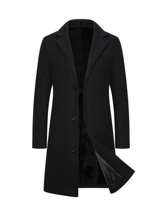 Neue Herren Mid-Länge Wolle einreihig Trenchcoat Jacke